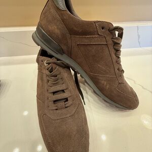 Canali Dark Brown Suede Sneakers